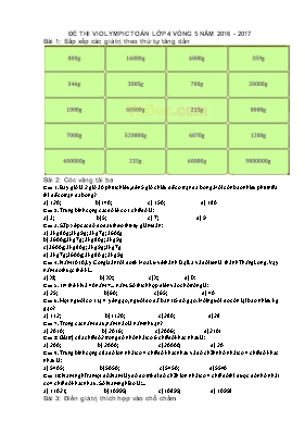 Đề thi Violympic môn Toán lớp 4 vòng 5 - Năm học 2016-2017